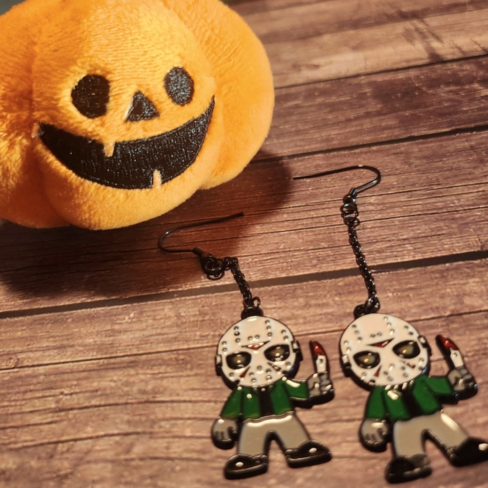 Horror slasher drop earrings
